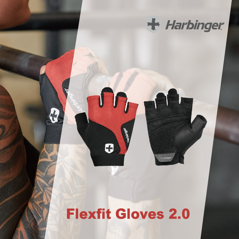 【Harbinger】Flexfit Gloves 2.0 重訓/健身專業手套-橘紅（總代理公司貨）